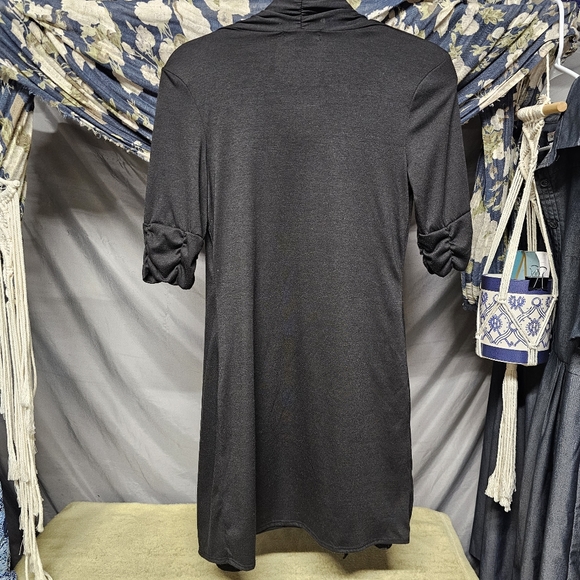 3/$25 Delirious | Gray & Black Striped Mini Dress with Black Coverup size Medium - Picture 5 of 8